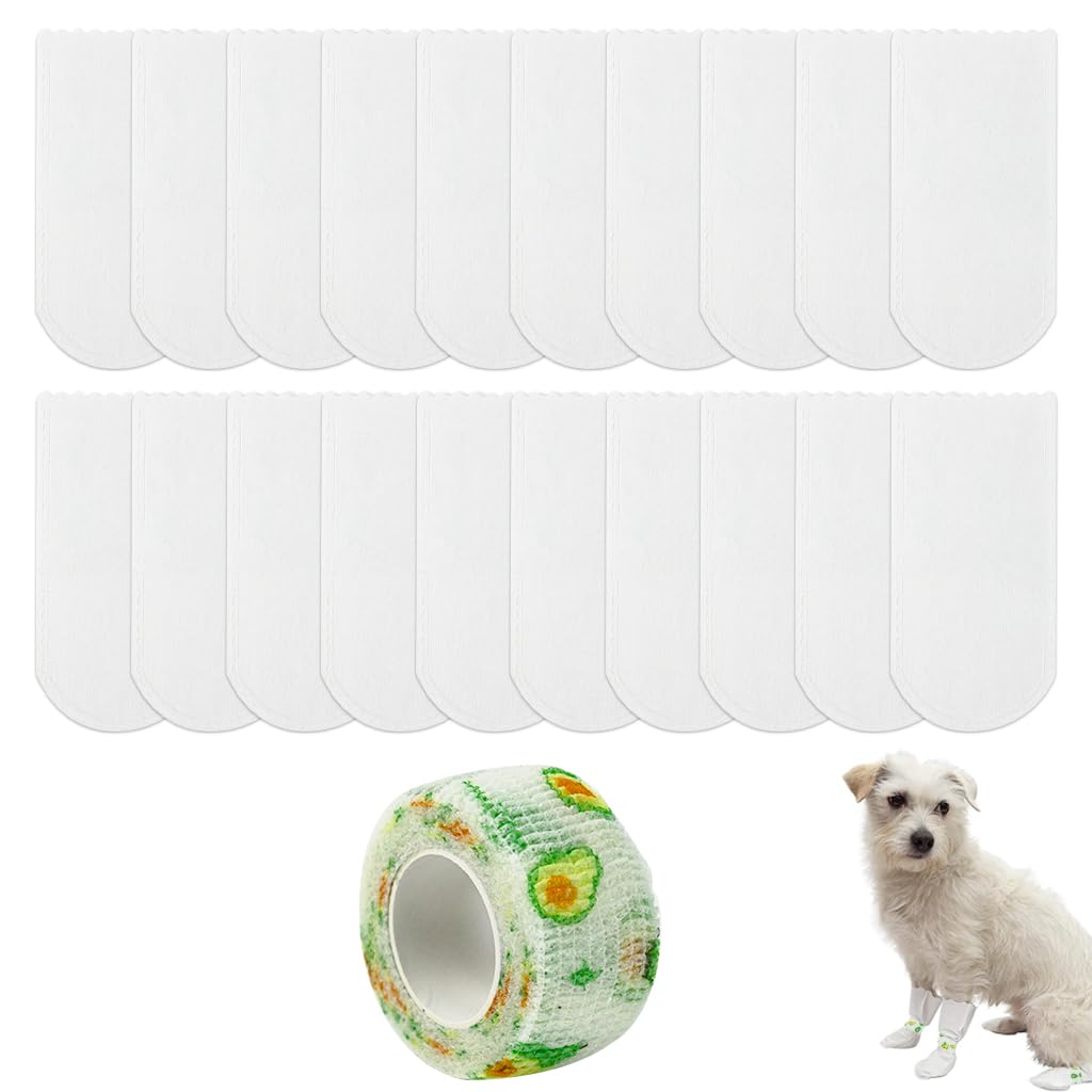 Qpets 20Pcs Pet Walking Shoes, Water Resistant Lining Design Eco Non-woven Dog Boots Easy-tie Bandage Pet Palm Sleeve Cover for Walking Outdoor Shoes for Medium and Large Dogs - Size M Qpets 20Pcs Pet Walking Shoes, Water Resistant Lining Design Eco Non-woven Dog Boots Easy-tie Bandage Pet Palm Sleeve Cover for Walking Outdoor Shoes for Medium and Large Dogs - Size M